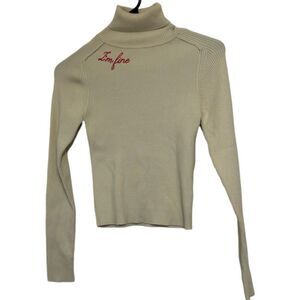 ASHE. "I'm Fine" embroidered turtleneck